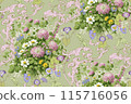 Wildflowers. Victorian seamless floral pattern. Suitable for fabric, wrapping paper and the like 115716056