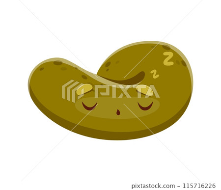 Cartoon sleeping poop emoji. Isolated vector relaxed poo swirl nap with gentle smile, features a smooth, brown surface with subtle textural elements like spots and streaks. Calm shit with closed eyes Cartoon sleeping poop emoji. Isolated vector relaxed poo swirl nap with gentle smile, features a smooth, brown surface with subtle textural elements like spots and streaks. Calm shit with closed eyes 115716226