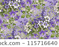 Campanula flowers. Seamless pattern. Suitable for fabric, wrapping paper and the like 115716640
