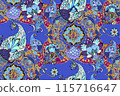 Paisley. Seamless pattern. Bright colors. Suitable for fabric, wrapping paper and the like 115716647