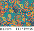 Paisley. Seamless pattern. Bright colors. Suitable for fabric, wrapping paper and the like 115716650