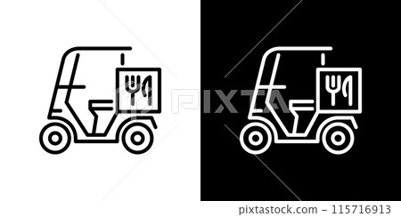 簡單的送貨自行車線圖標 115716913