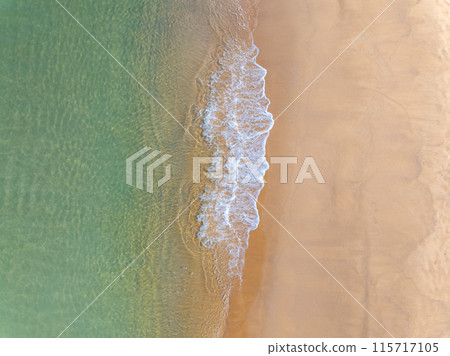 Top view beach sea space area nature and travel background in summer season 115717105
