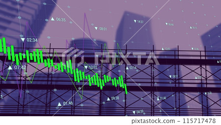 Image of scaffolding, financial data processing and statistics 115717478