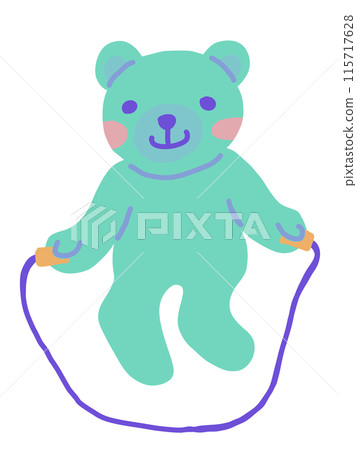 Cute bear jumping rope Cute bear jumping rope 115717628