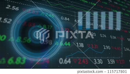 Image of data processing over black background 115717801