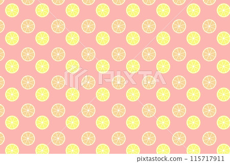 Background of orange and lemon slices lined up 115717911