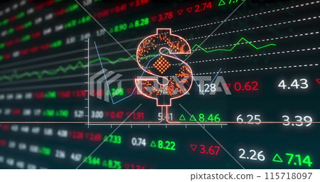 Image of data processing over black background Image of data processing over black background 115718097