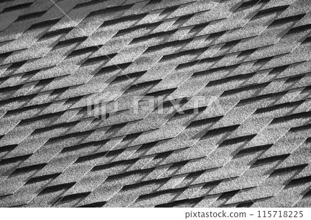 Modern gray tiling made of flexible shingles, background texture 115718225