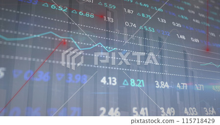 Image of data processing over cityscape 115718429