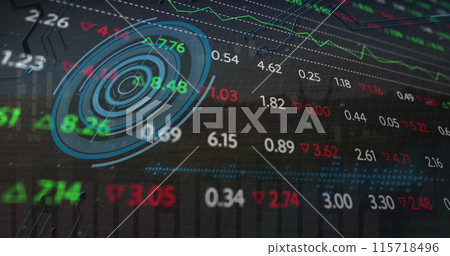 Image of data processing over cityscape 115718496