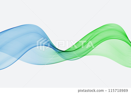 Abstract design element, blue-green wave, flow of curved lines. 115718989