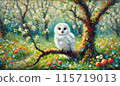 Baby owl in the forest 115719013