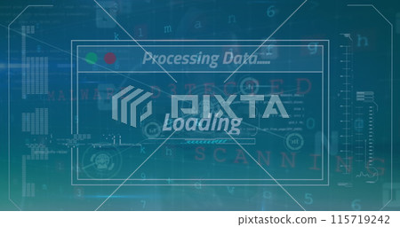 Image of data processing over globe icons 115719242