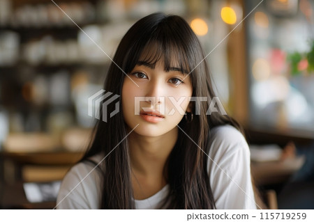 Black-haired woman "AI generated image" 115719259