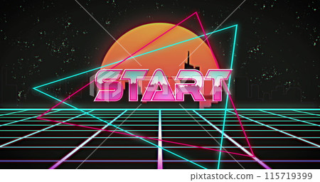 Image of start text over colorful graphics and shapes Image of start text over colorful graphics and shapes 115719399