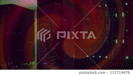 Image of data processing over server room 115719476