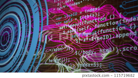 Image of scope, data processing and network of connections Image of scope, data processing and network of connections 115719682