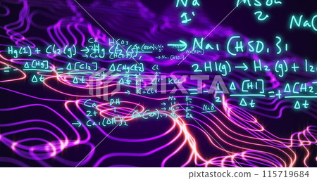 Image of mathematical data processing and network of connections Image of mathematical data processing and network of connections 115719684