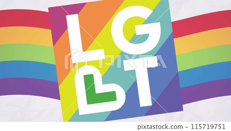 Image of rainbow lgbt text over rainbow background Image of rainbow lgbt text over rainbow background 115719751