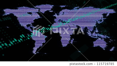 Image of financial data processing over world map 115719785