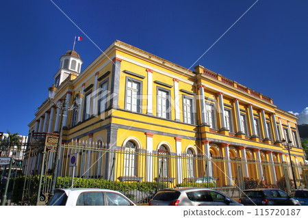 The Creole-style town hall of Saint-Denis, the capital of the French overseas department of Reunion The Creole-style town hall of Saint-Denis, the capital of the French overseas department of Reunion 115720187
