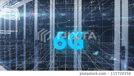 Image of data processing over server room Image of data processing over server room 115720356