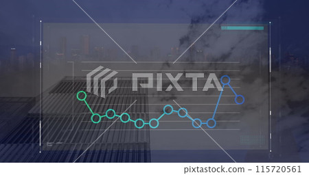 Image of data processing over cityscape 115720561