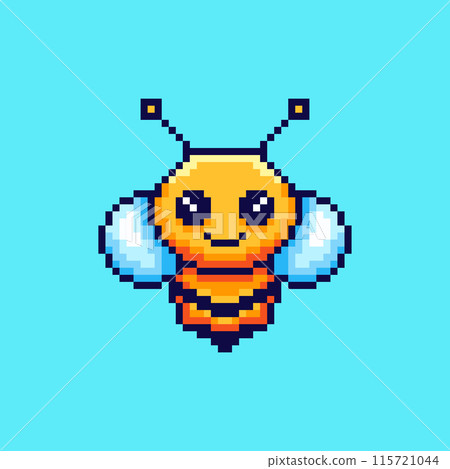 Pixel art style bee cute design Pixel art style bee cute design 115721044