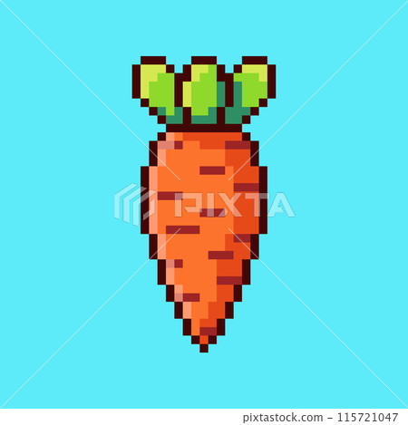 Pixel art carrot design Pixel art carrot design 115721047
