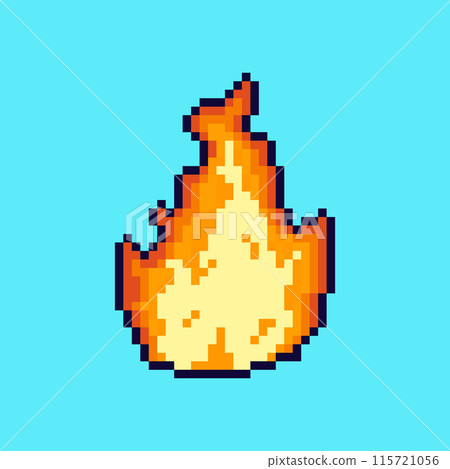 Pixel art style fire design Pixel art style fire design 115721056