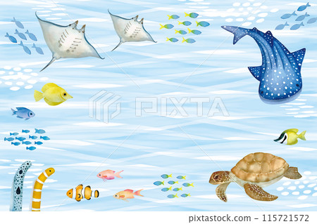 Gentle touch sea creature illustration set 115721572