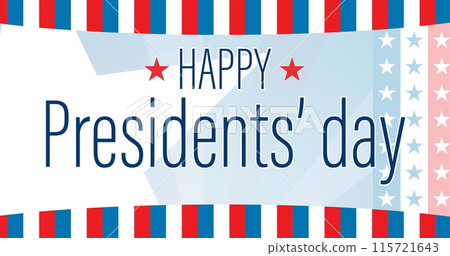 Image of happy presidents day text over american flag stars and stripes Image of happy presidents day text over american flag stars and stripes 115721643