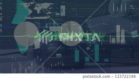 Image of graphs and charts processing data over hand holding credit card on black background Image of graphs and charts processing data over hand holding credit card on black background 115722198
