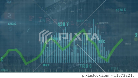 Image of graphs and cybercrime warning text with data processing over computer servers Image of graphs and cybercrime warning text with data processing over computer servers 115722213