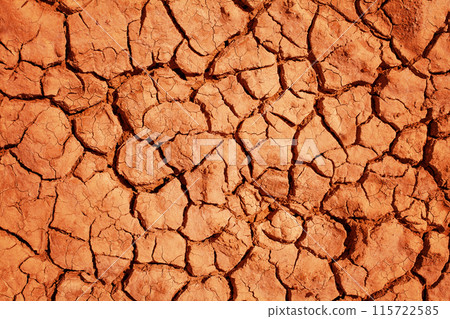 Dry dirt Background  texture earth. Climate change, global warming and dryness concept 115722585