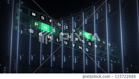 Image of data processing over computer servers Image of data processing over computer servers 115722688