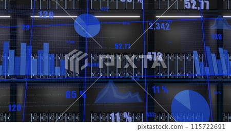 Image of data processing over computer servers Image of data processing over computer servers 115722691