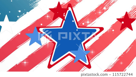 Image of stars in red, white and blue of flag of united states of america 115722744