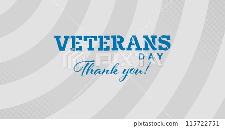 Image of veterans day text over grey stripes 115722751