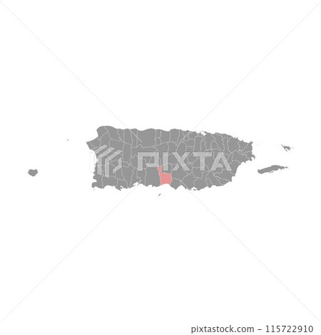 Juana Diaz map, administrative division of Puerto Rico. Vector illustration. 115722910