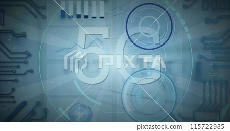 Image of 5g text and data processing over grey background Image of 5g text and data processing over grey background 115722985