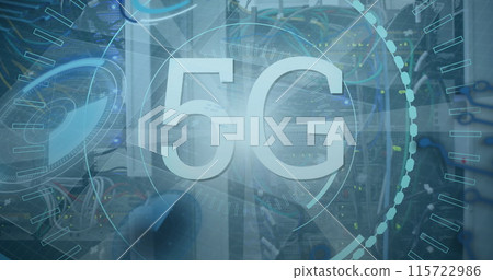 Image of text with globe and network of connections Image of text with globe and network of connections 115722986