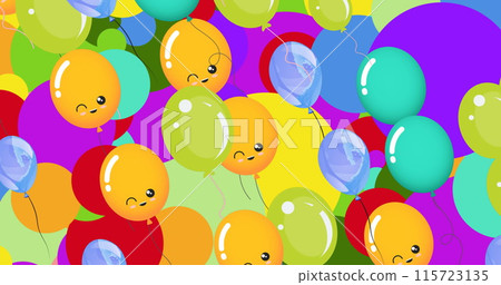 Image of spots and balloons on pink background 115723135