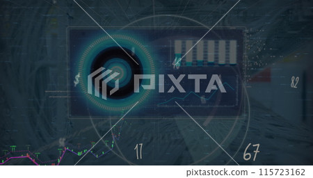 Image of 5g text with graphs and charts processing data 115723162