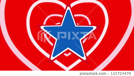 Image of star over red hearts on red background Image of star over red hearts on red background 115723479