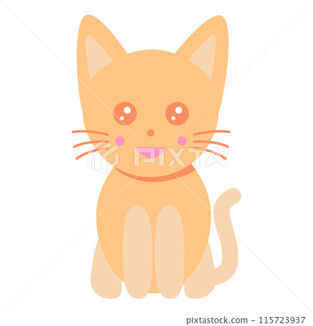 Cute cat, childrens element in kawaii cartoon style, vector 115723937