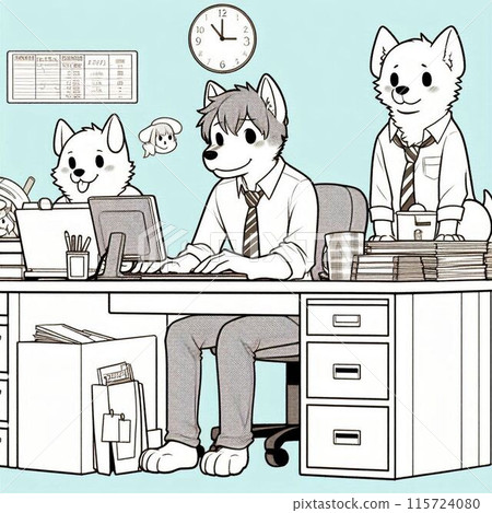 Dog Office Telework 115724080
