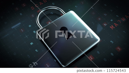 Image of data processing over padlock 115724543