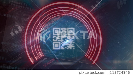 Image of data processing over qr code 115724546